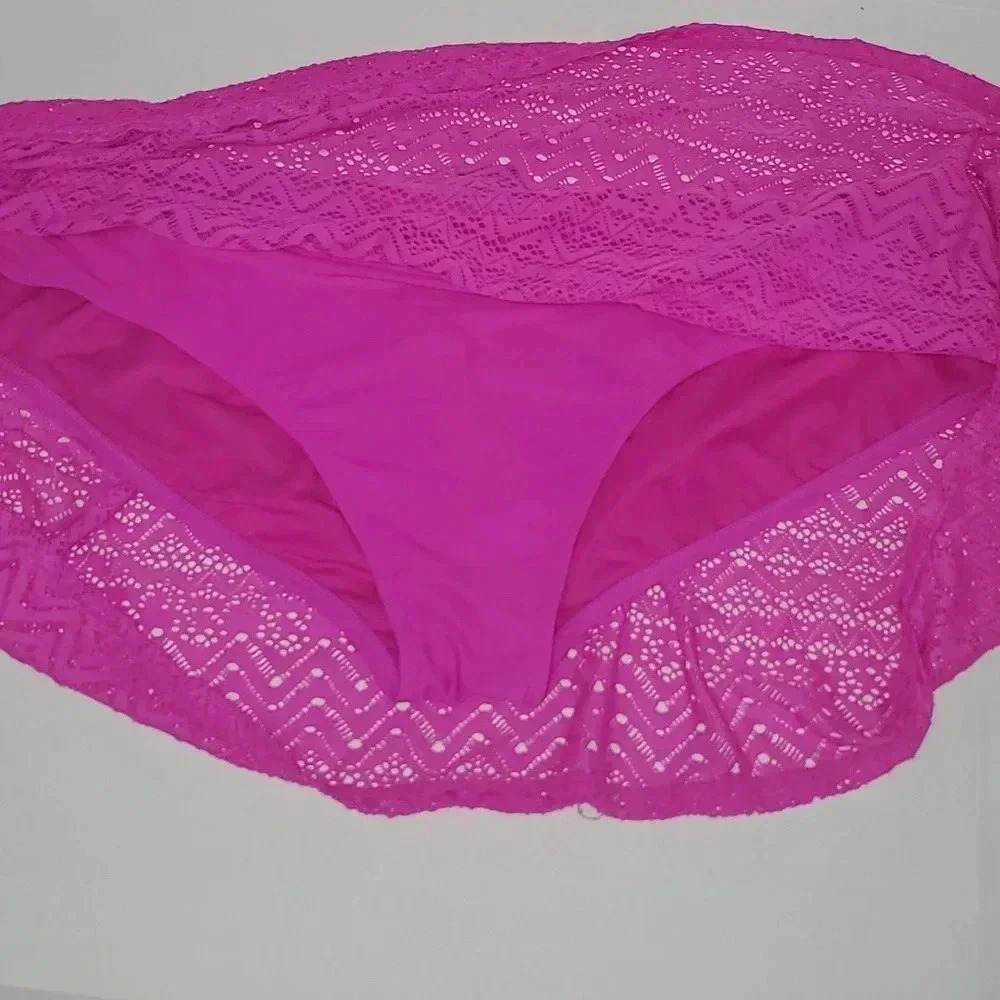 Catalina Magenta Crochet Swim Skirt Womens Size 3x 22W/24W - Picture 3 of 6